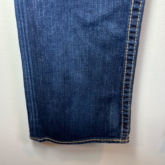 Big Star Casey Jeans Dark Blue Distressed Denim Ultra Low Rise Womens Sz 28 Long - Picture 8 of 16